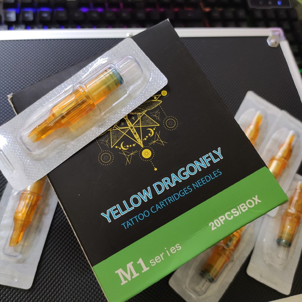 Kim Xăm Pen M1 Tô Màu , hộp 20 kim Yellow Dragon Giá Rẻ , các size kim lựa chọn Hades Tattoo