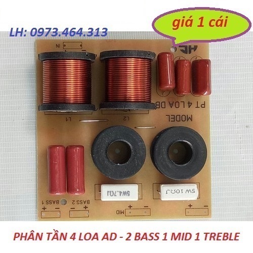 Mạch phân tần 4 loa ad - 2 bass 1 mid 1 treble - giá 1 cái
