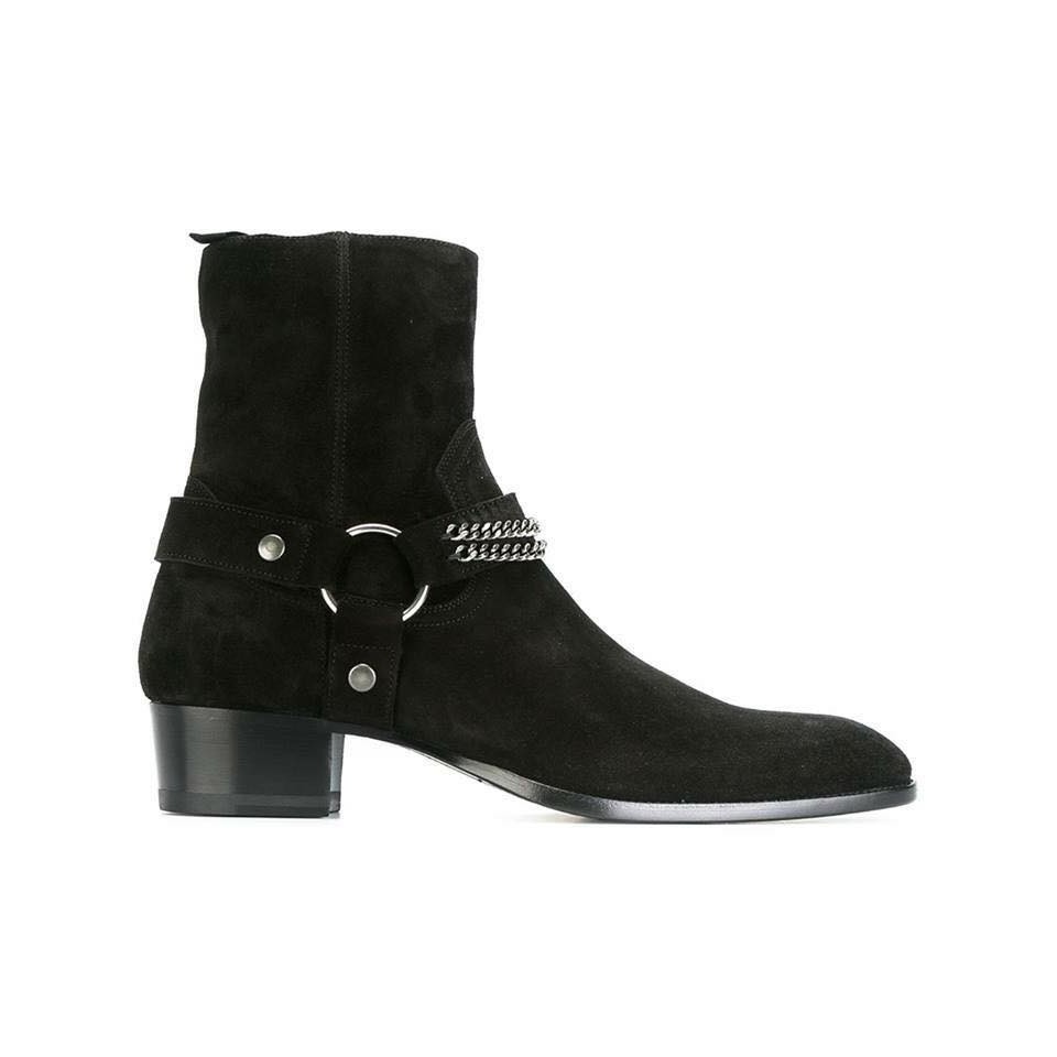 Giày nam Harness Boots Da Bò Lộn Đế Cao Su Cao Cấp BẢO HÀNH 12 THÁNG. Tặng Phụ Kiện khi mua