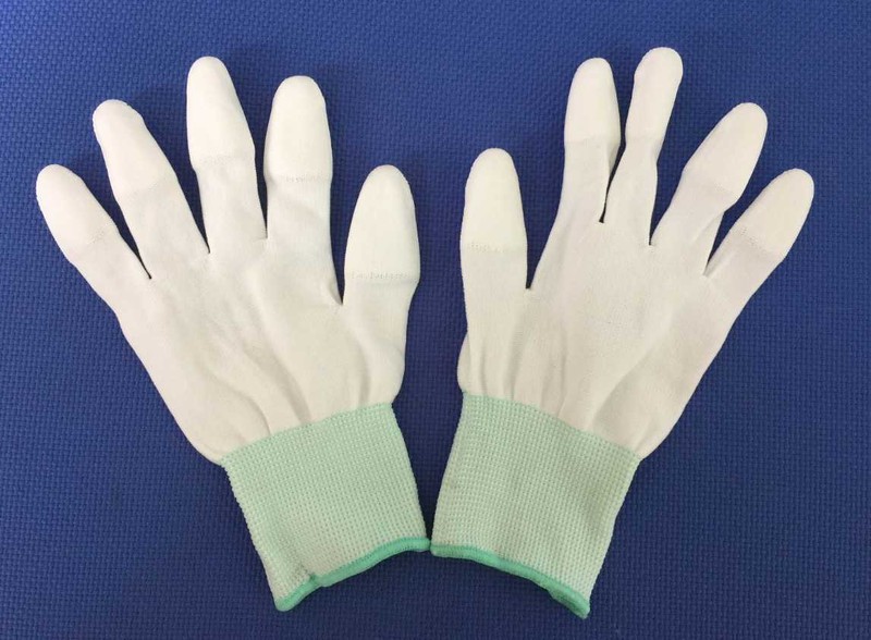 10 đôi Găng tay phủ PU ngón tay màu trắng