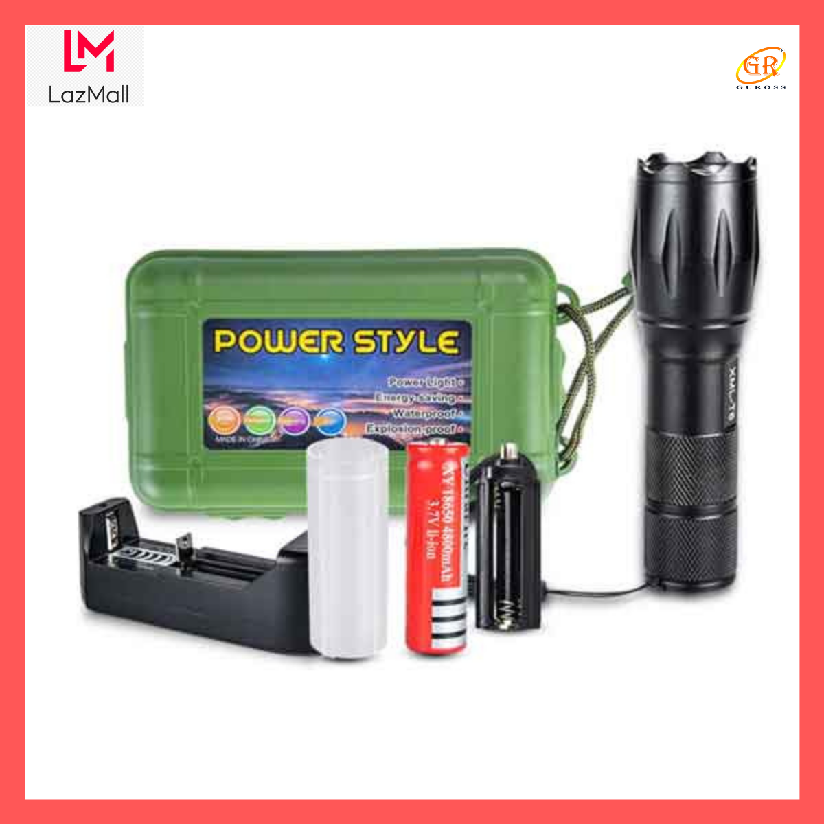 Đèn pin mini siêu sáng xml-t6 guross - chính hãng