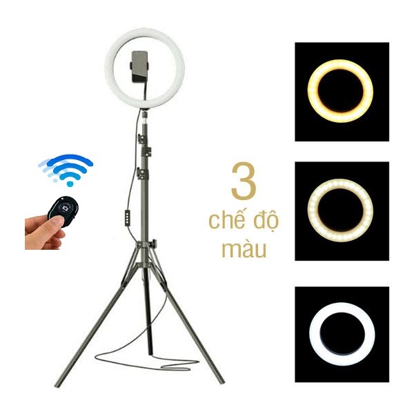 Chân đỡ đèn live stream 26cm 3 chế độ sieu sáng, Gậy chụp ảnh điện thoại, máy ảnh 3 chân chống rung hổ trợ bán hàng, quay video sản phẩm chuyên studio