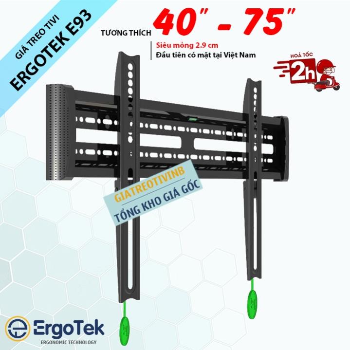 Giá Treo Tivi Siêu Mỏng 2.9 cm ErgoTek E93 40 - 75 Inch - Khung Kệ Treo Tivi Sát Tường Cố Định