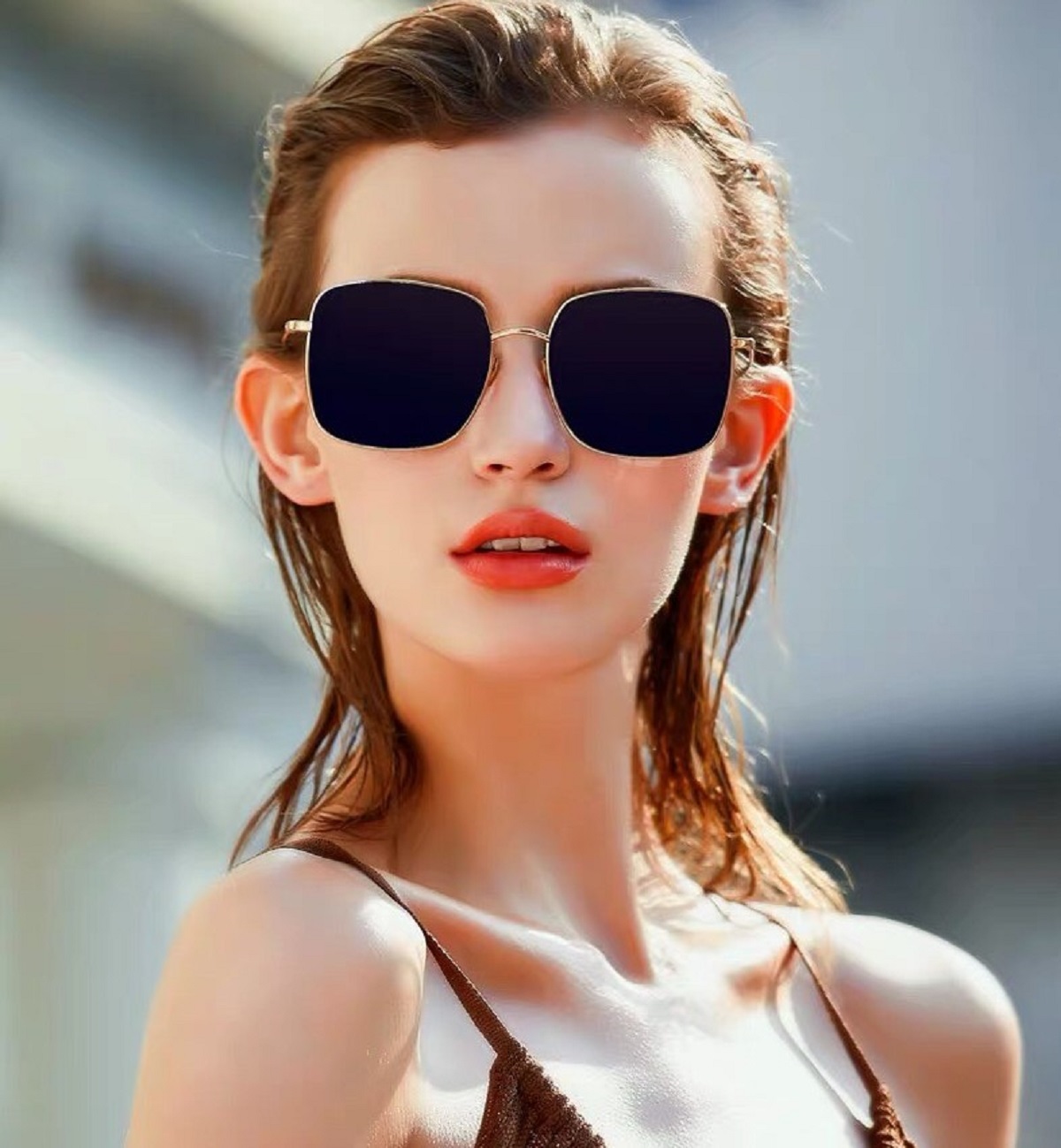 Mắt kính râm chống nắng nam nữ kính mắt thời trang mặt vuông hot trend