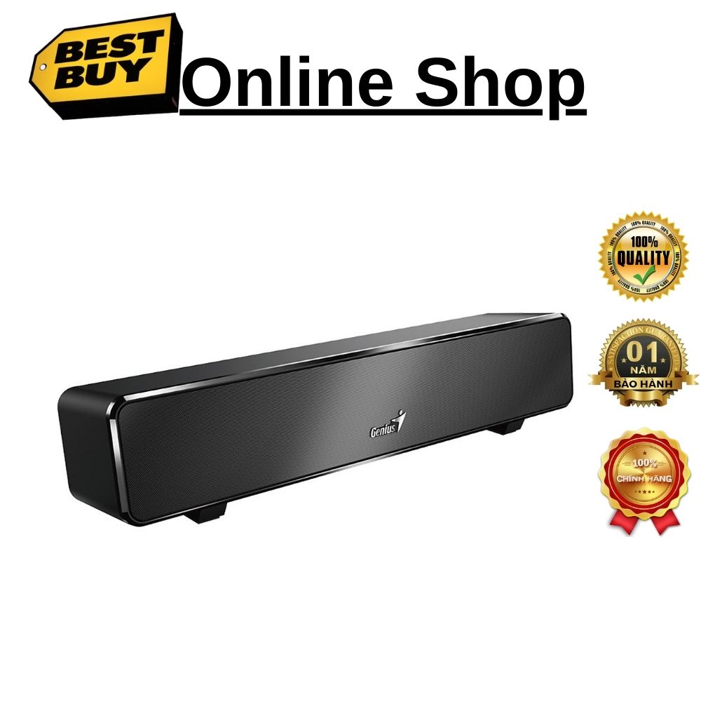 Loa genius soundbar 100 nguồn usb| jack 3.5 dùng cho pc, laptop | hàng chính hãng | bảo hành 12 tháng
