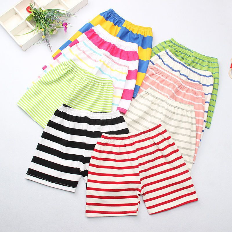 COMBO 5 quần đùi sọc cotton cho bé trai, gái chất liệu mịn mát mềm mịn