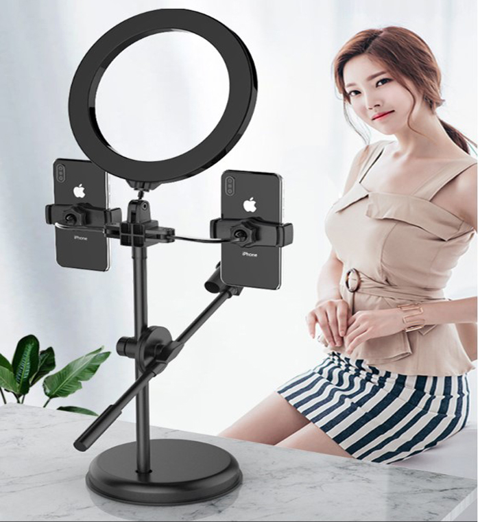 [HCM]Bộ dụng cụ Livestream Thiết bị hỗ trợ livestream Chụp Hình Sản Phẩm Đèn Led Hỗ Trợ LiveStream 4 in 1 Bộ giá đỡ điện thoại hỗ trợ Livestream