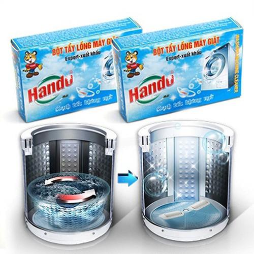 Combo 2 hộp 4 gói bột tẩy lồng máy giặt hando - 0058