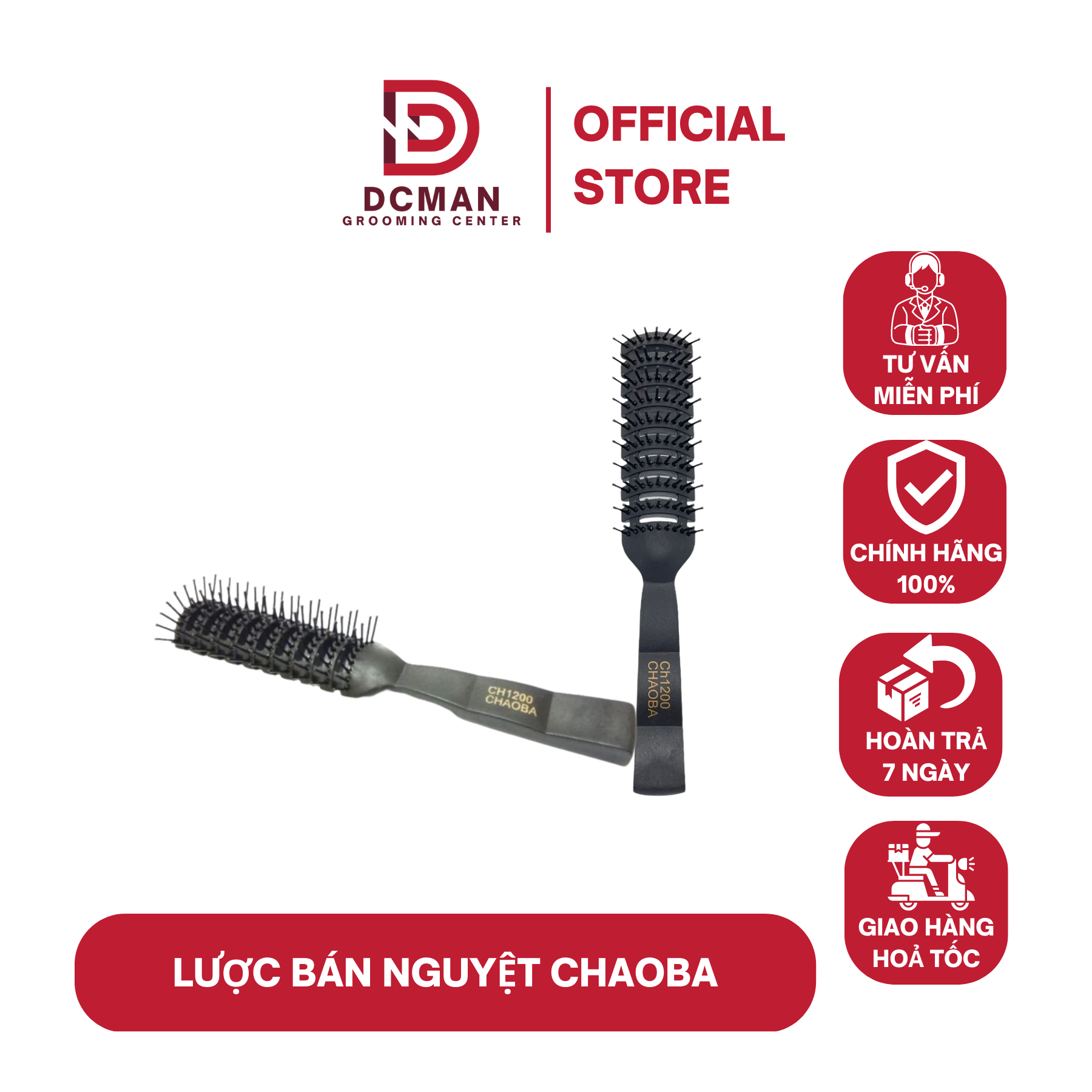 Lược bán nguyệt tạo phồng tóc CHAOBA