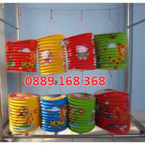 50 cái lồng đèn trung thu giấy hình ống size trung, lồng đèn trung thu giá sỉ siêu rẻ