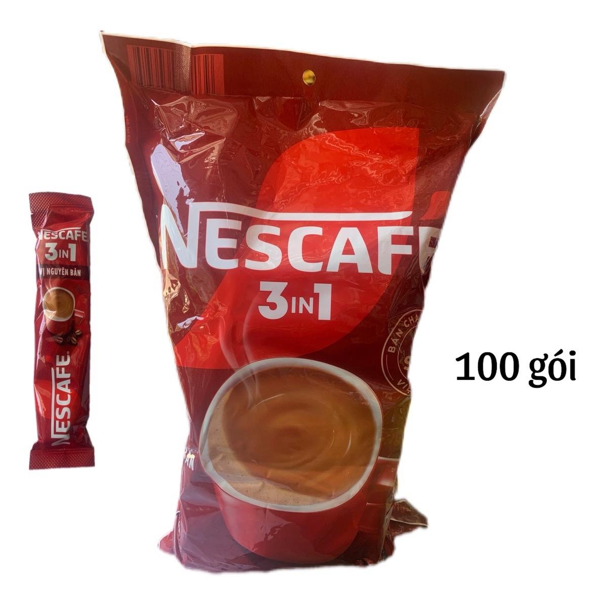 Cà phê Nescafe 3in1 vị nguyên bản, bịch 100 gói *16g - Coffee