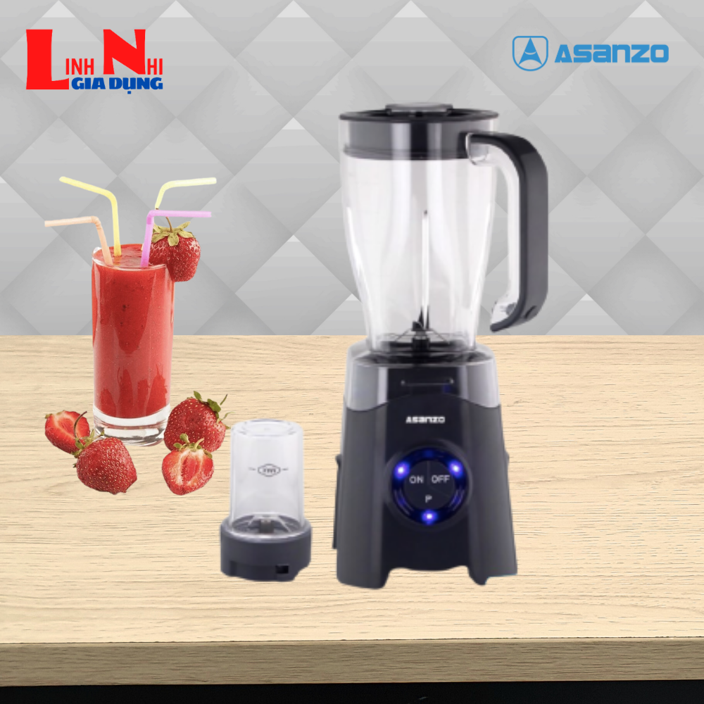 Máy xay sinh tố asanzo bl-302p, công suất 300w dung tích 1.5 lít, nút hoạt động hệ thống an toàn khi quá nhiệt