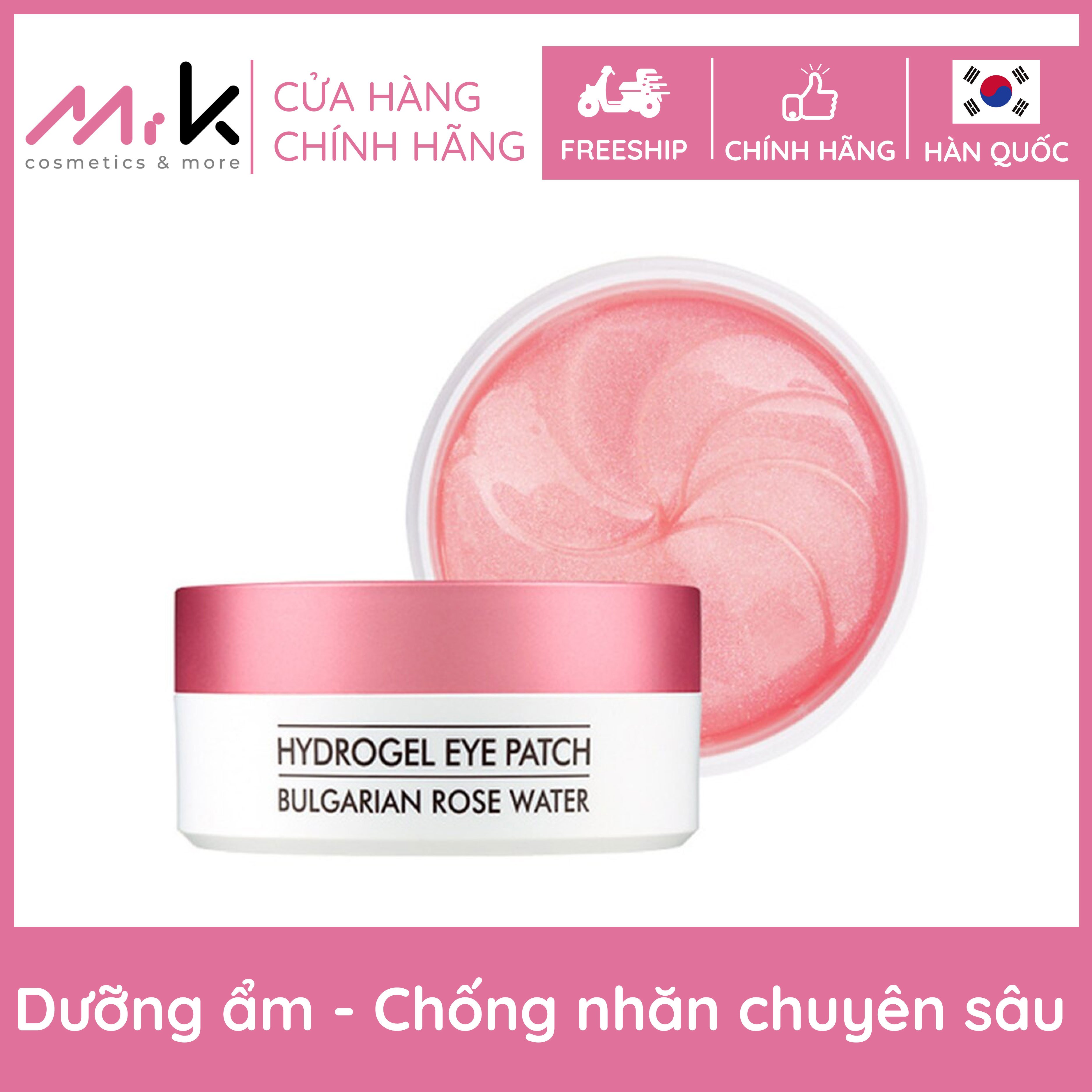 Mặt nạ đắp mắt Heimish Bulgarian Rose Hydrogel Eye Patch chính hãng Hàn Quốc, cấp ẩm, chống nếp nhăn, 60ea