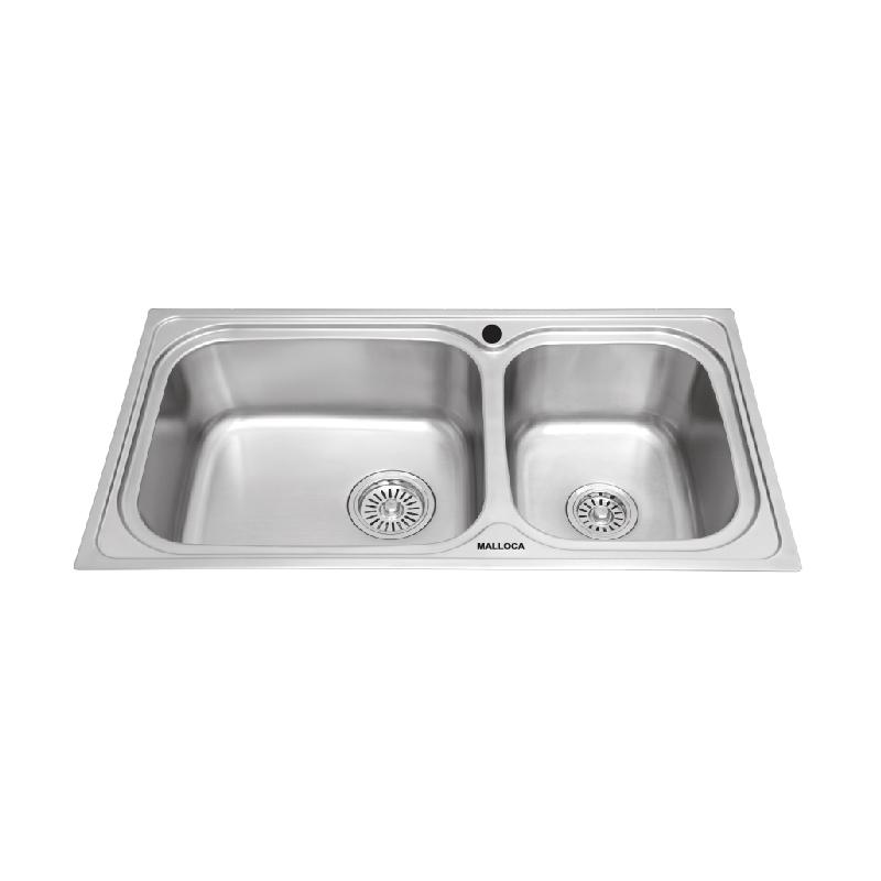 Chậu rửa chén inox malloca ms 2025 - ngang 93cm - bộ xả thông minh ngăn mùi hiệu quả - lớp chồng ồn chống đọng nước - bảo hành 36 tháng - hãng chính hãng