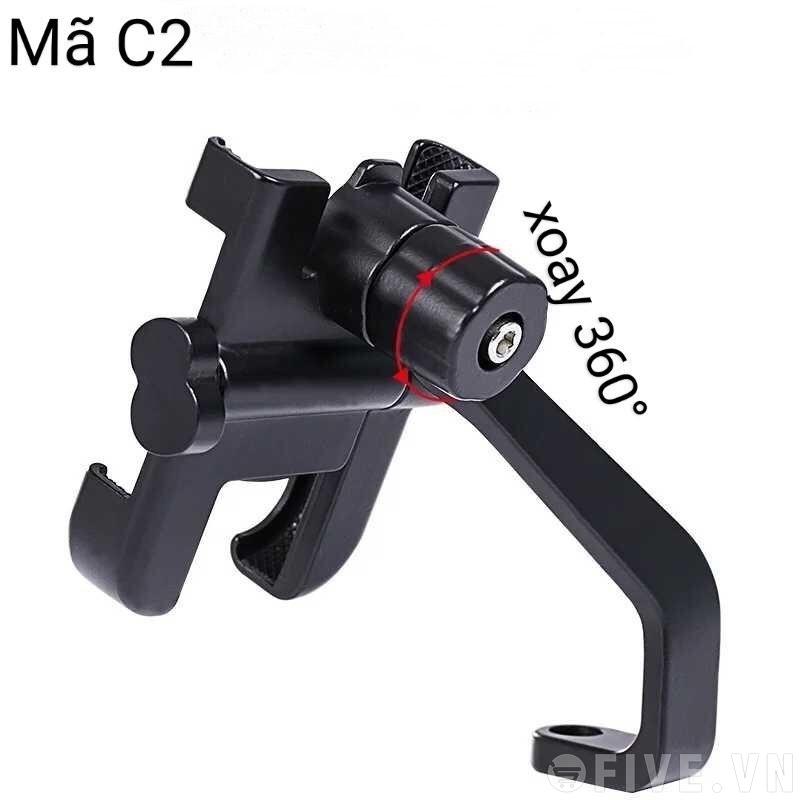 Kẹp Điện Thoại-Giá đở , kẹp điện thoại Gắn Xe Máy Inox C2 Chống Rung, Chống Cướp Cực Chắc Chắn