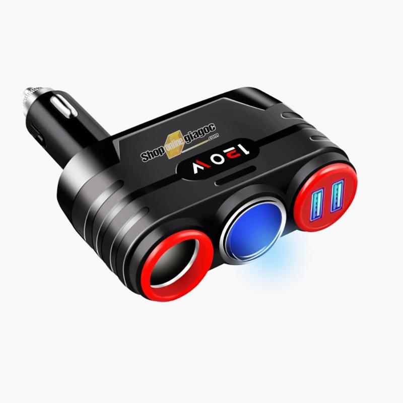 Bộ chia 2 12v-24v 2 cổng sạc usb spw08