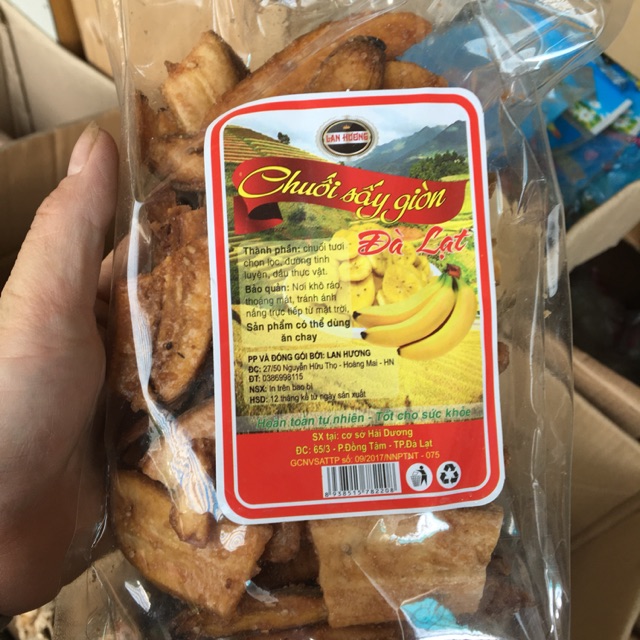 Chuối gói sấy giòn cam kết hàng đúng mô tả chất lượng đảm bảo an toàn đến sức khỏe người sử dụng