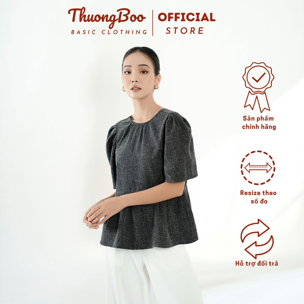 Áo kiểu nữ form baby doll thuongboo thiết kế cuốn hút với điểm nhấn phần cổ xẻ chữ v - bodal top