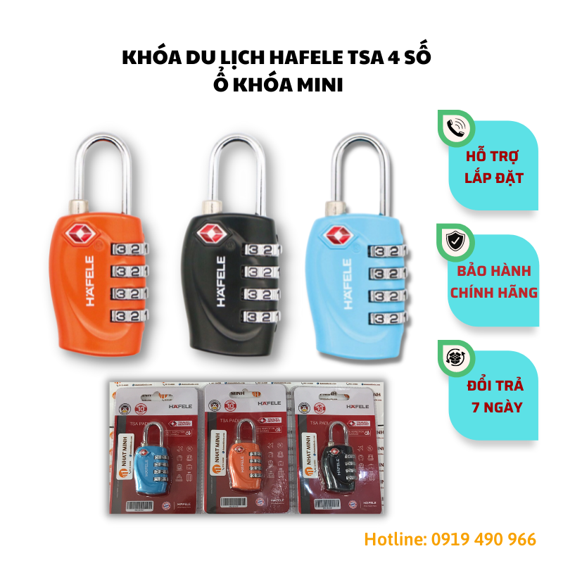 Khóa du lịch hafele tsa 4 số hàng chính hãng