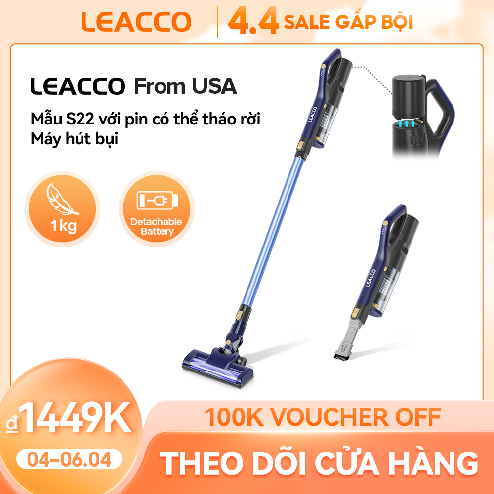 Máy hút bụi Leacco S22 Máy hút bụi không dây cầm tay với Máy hút bụi tự động 20KPa Máy hút bụi tự động cho gia đình Máy hút bụi hiện đại công suất cao cho gia đình và ô tô