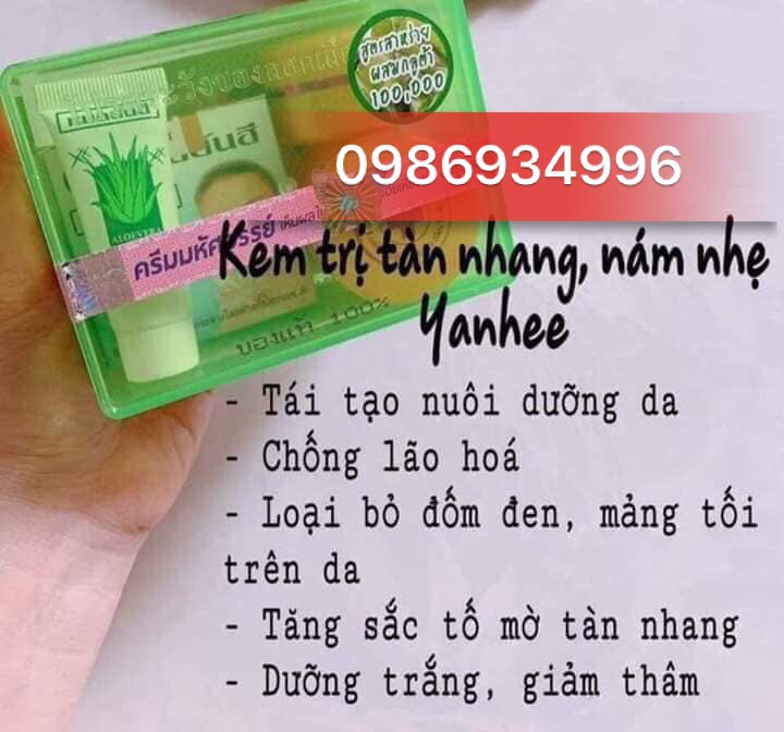 Bộ kem tàn nhang Yanhee Thái Lan xanh lá
