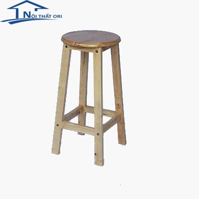 Ghế ngồi gỗ mặt tròn tháo ráp ghế đôn cao 60cm - Nội Thất Ori