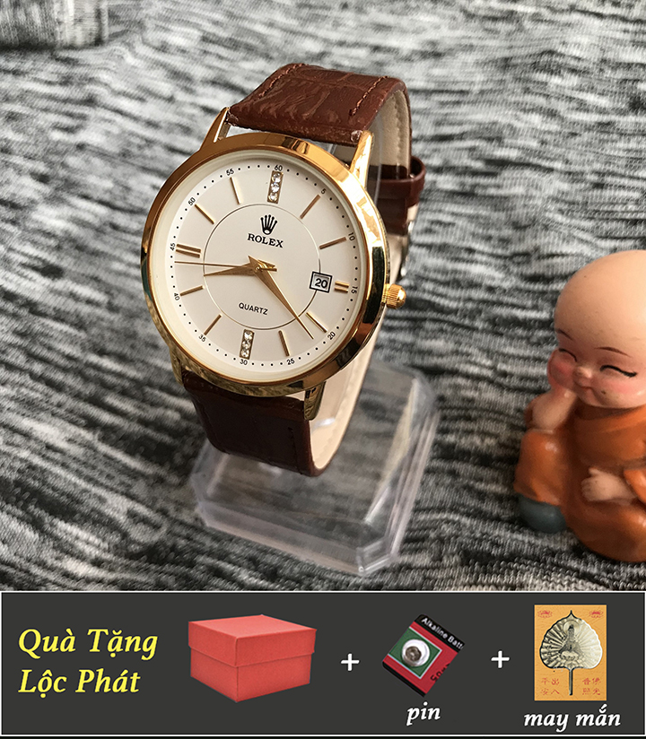 Đồng Hồ Dây Da Nữ Cao Cấp Mặt Trắng Viền Vàng Chống Nước Kính Chống Đồng Hồ Dây Da Nữ Cao Cấp Mặt Trắng Viền Vàng Chống Nước Kính Chống