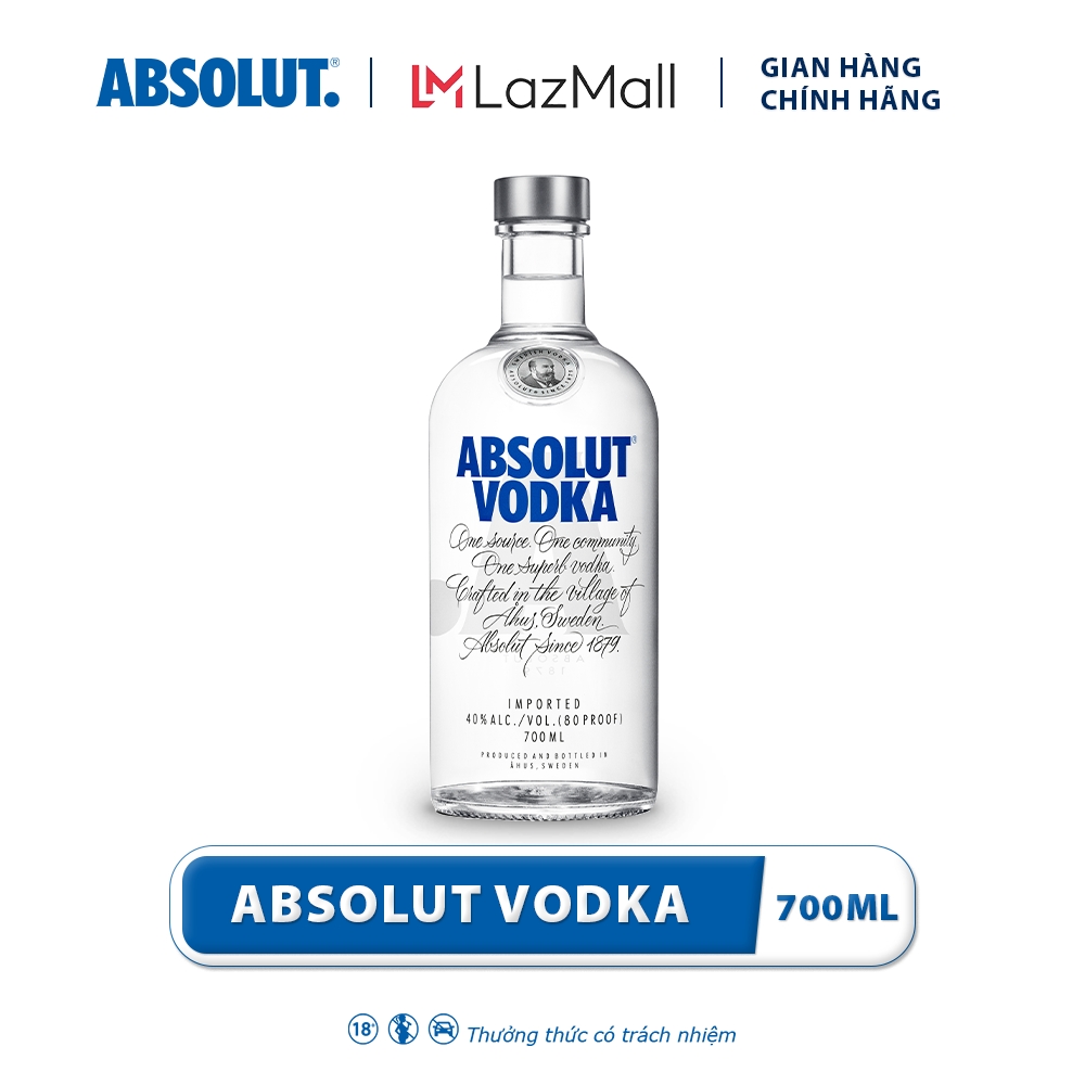 Rượu Vodka Absolut Nồng Độ Alc 40.0% 700ml Không Kèm Hộp