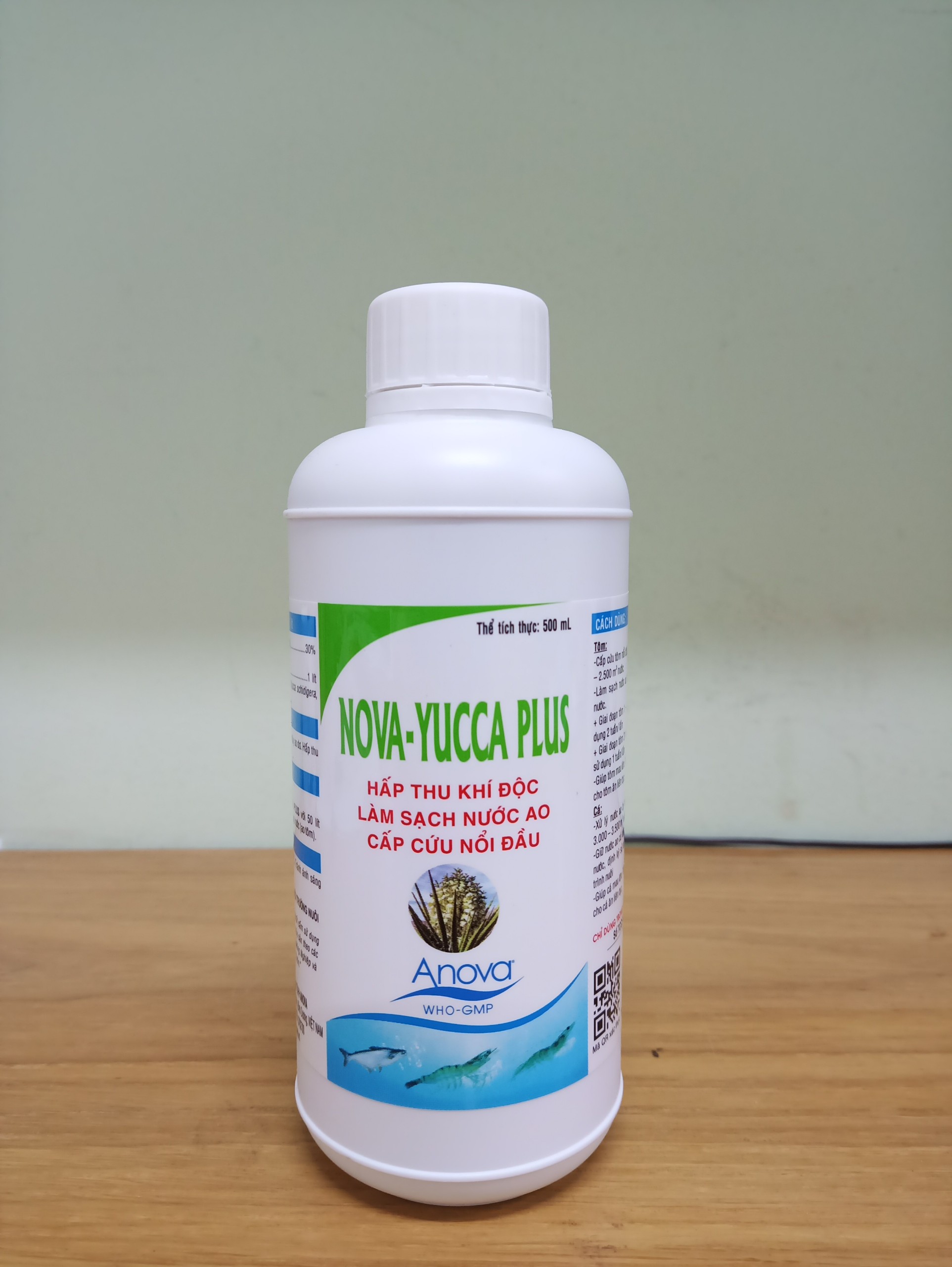 Yucca chế phẩm hấp thu khí độc nh3, h2s, no2, cấp cứu tôm cá nổi đầu, làm sạch nước ao - nova yucca plus chai 500ml