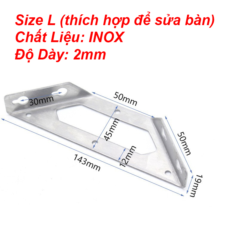 Ke góc inox bass ke góc vuông độ dày 2mm liên kết góc 3 mặt
