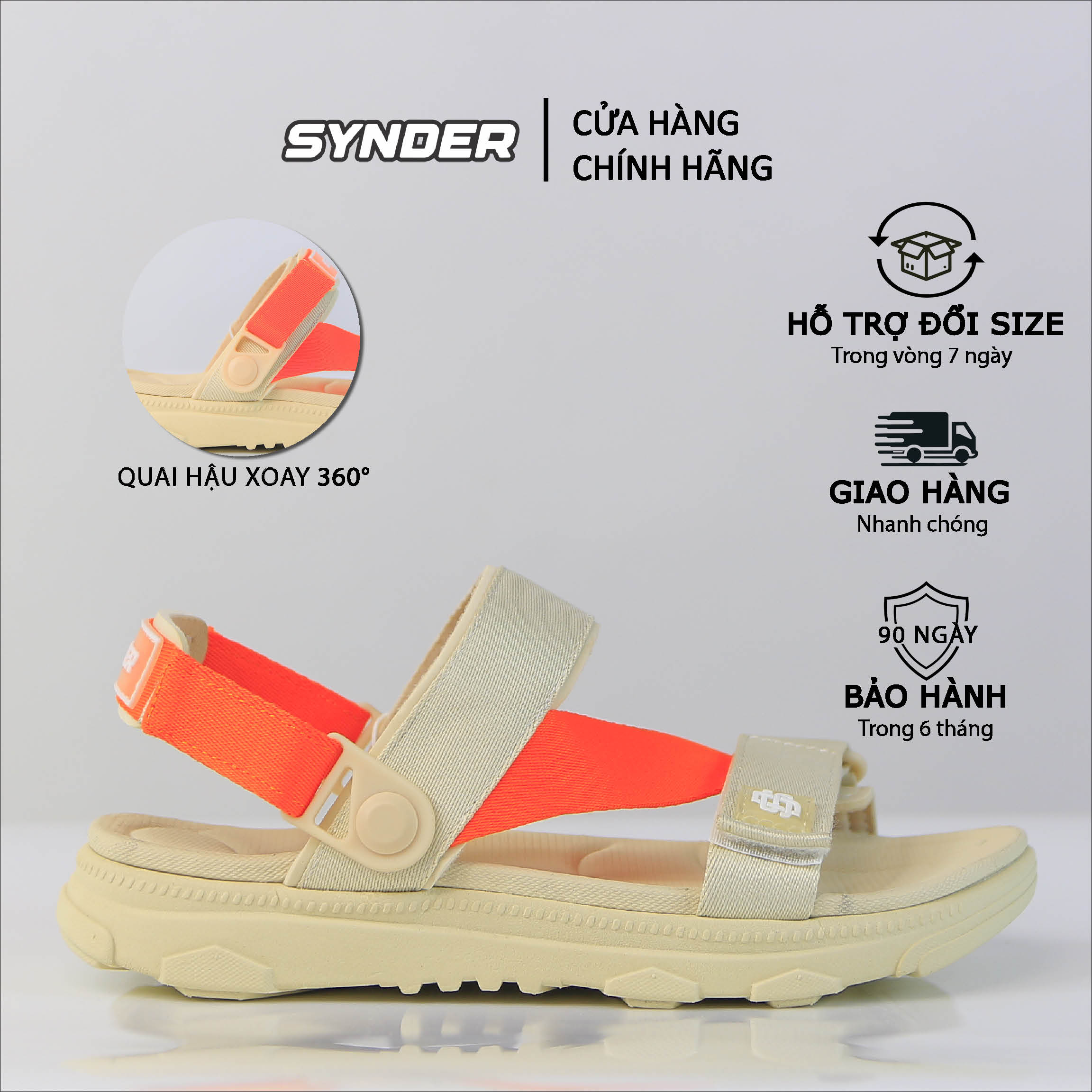 Giày sandal synder sd2 màu be cam