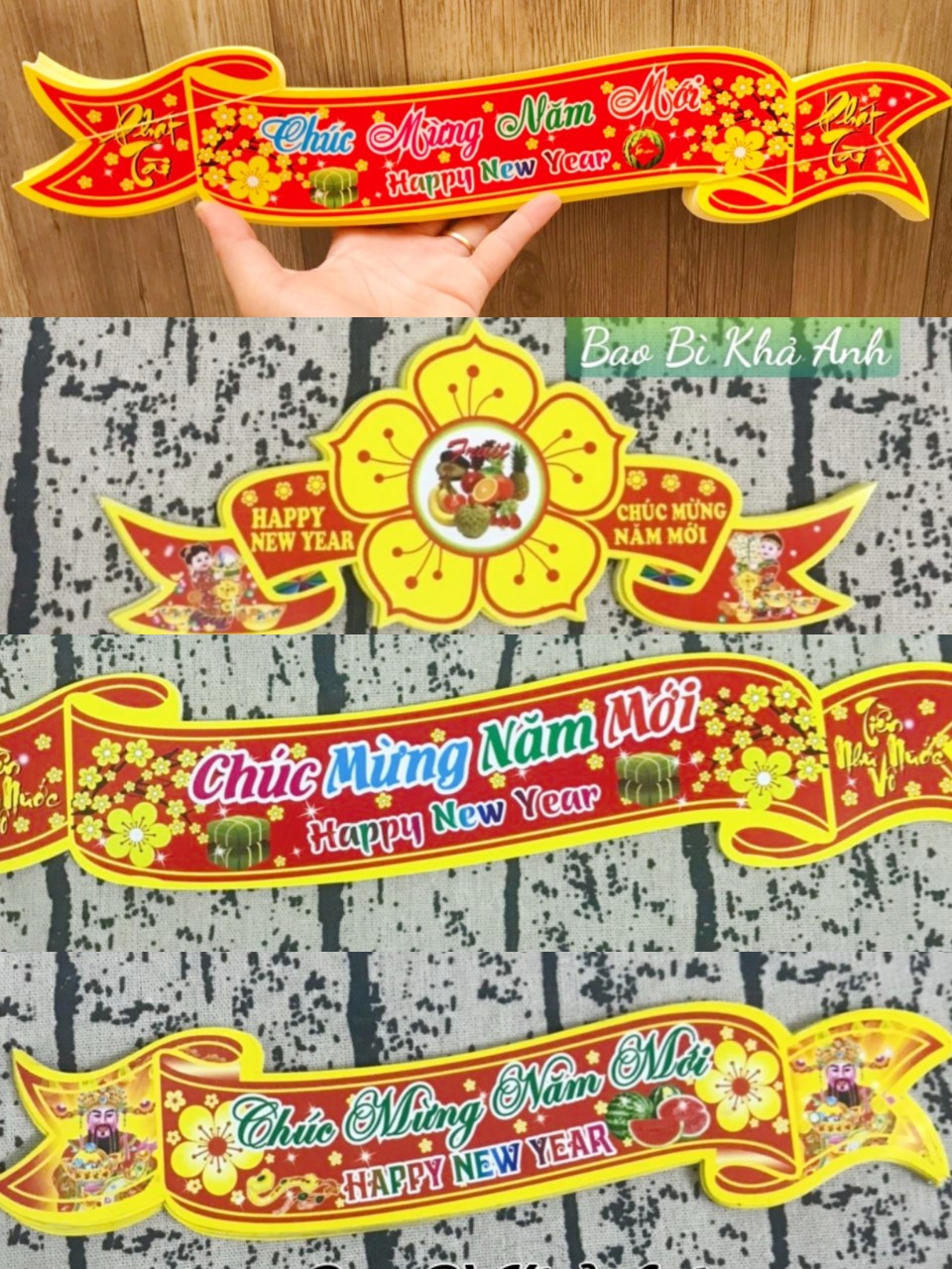 MIẾNG DECAL MIẾNG DÁN " CHÚC MỪNG NĂM MỚI " xuân NHÂM DẦN 2024 MẪU MỚI NHẤT - Bao Bì Khả ANH