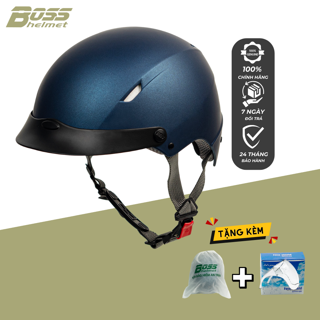 Nón bảo hiểm 1/2 đầu không kính boss helmet at10