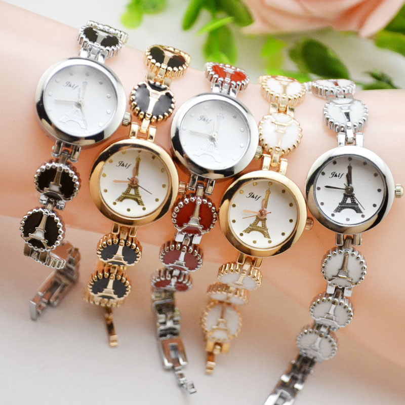 Đồng hồ đeo tay nữ dây hình tháp Eiffel, đồng hồ nữ giá rẻ cute AU100