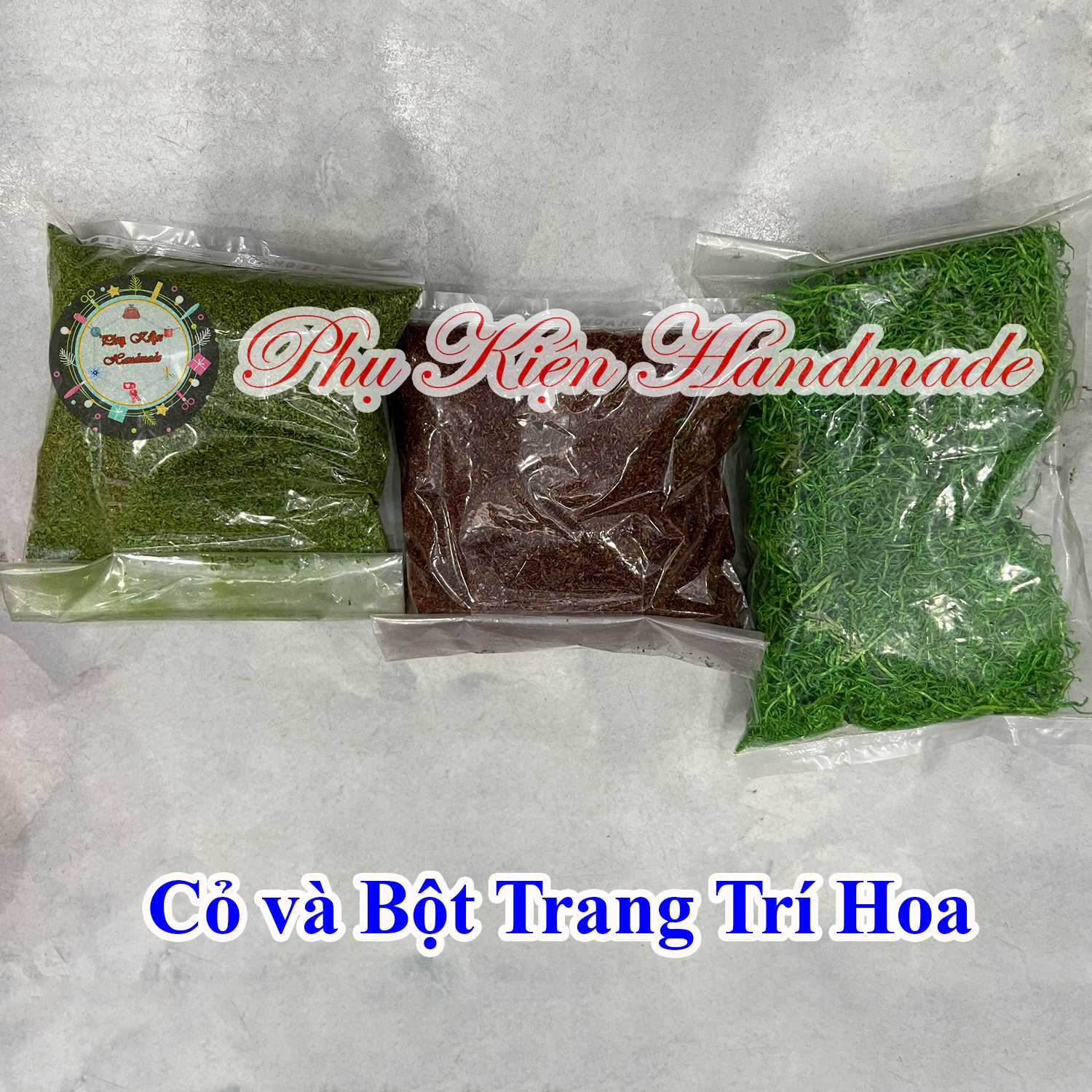 Cỏ và bột trang trí hoa