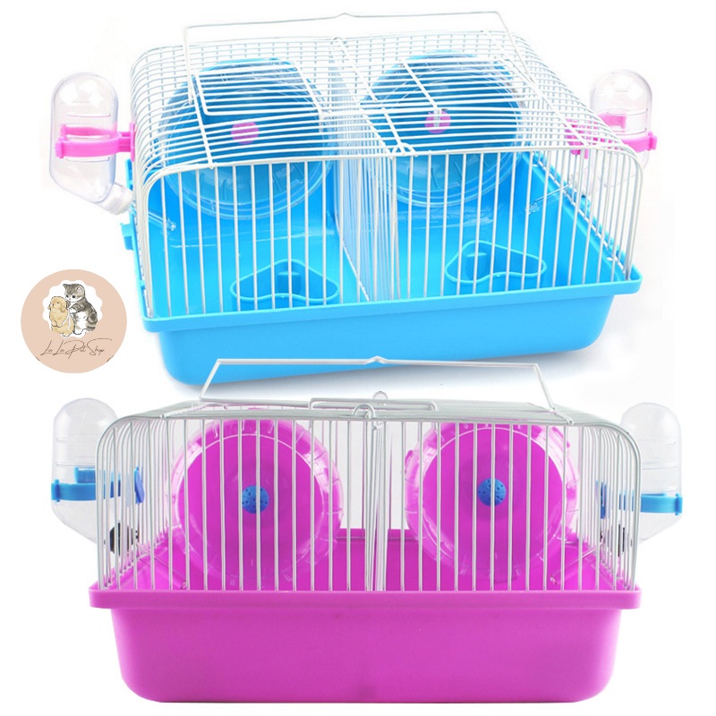 Lồng hamster ngăn đôi - full phụ kiện - lồng hamster nhựa có thể tách đôi - 3018 cm