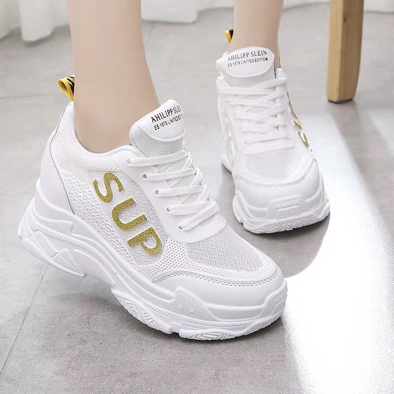 GIÀY THỂ THAO NÂNG ĐẾ CHỮ SUP 3 MÀU SIÊU ĐẸP