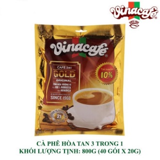 CẦN 93.000 Đ/BỊCH LỚN TIẾT KIỆM HƠN = 800G (20G/GÓI X 40 GÓI) CÀ PHÊ HÒA TAN 3 IN 1 THƯƠNG HIỆU VINACAFE - TINH HOA HƯƠNG VỊ  TỪ 100% ROBUSTA VÀ ARABICA