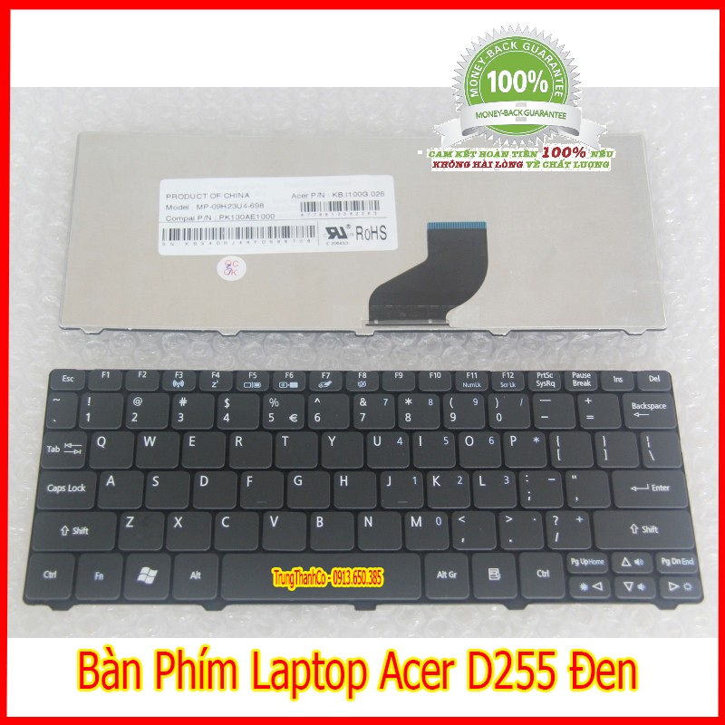 Bàn phím laptop acer d255 đen