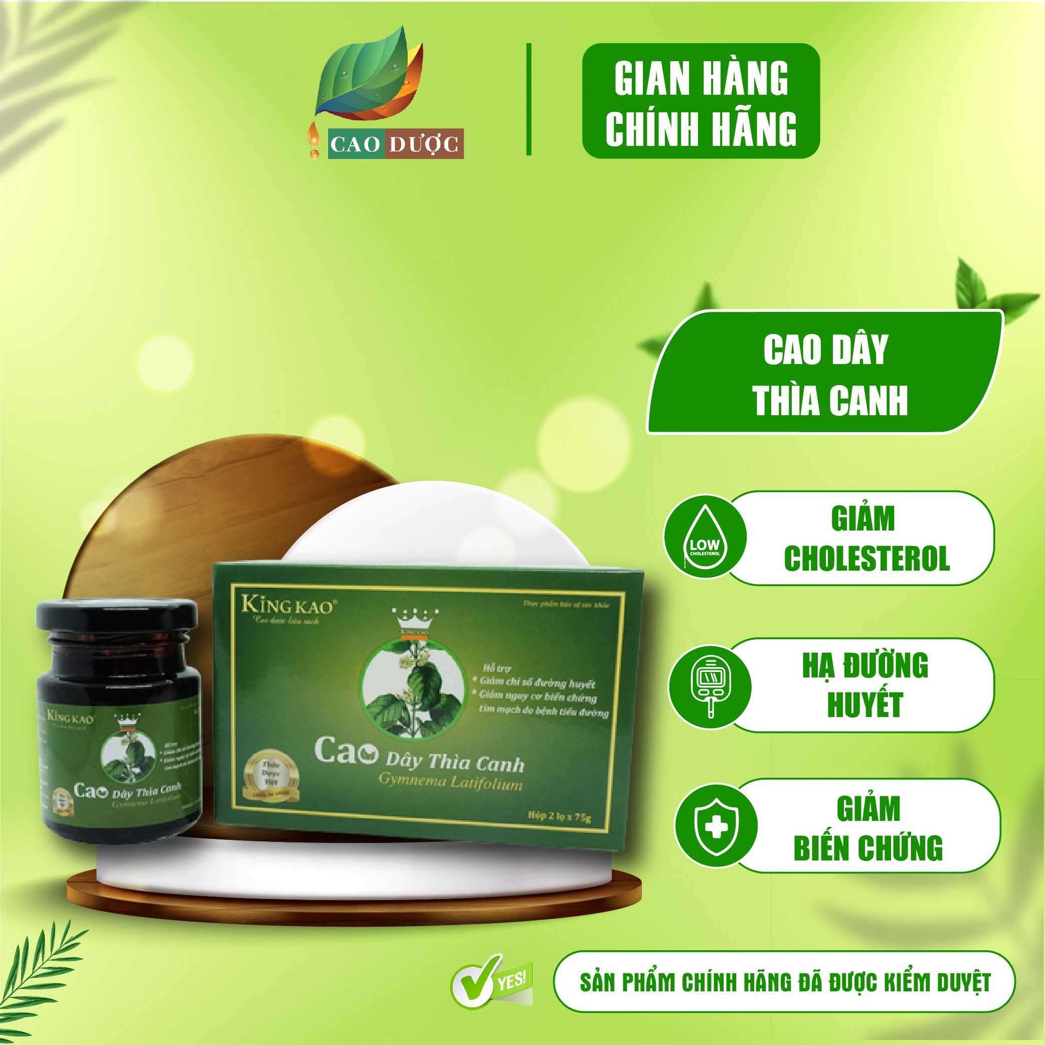 Cao dây thìa canh KingKao, 100% tinh chất dây thìa canh - Hạ và ổn định đường huyết an toàn