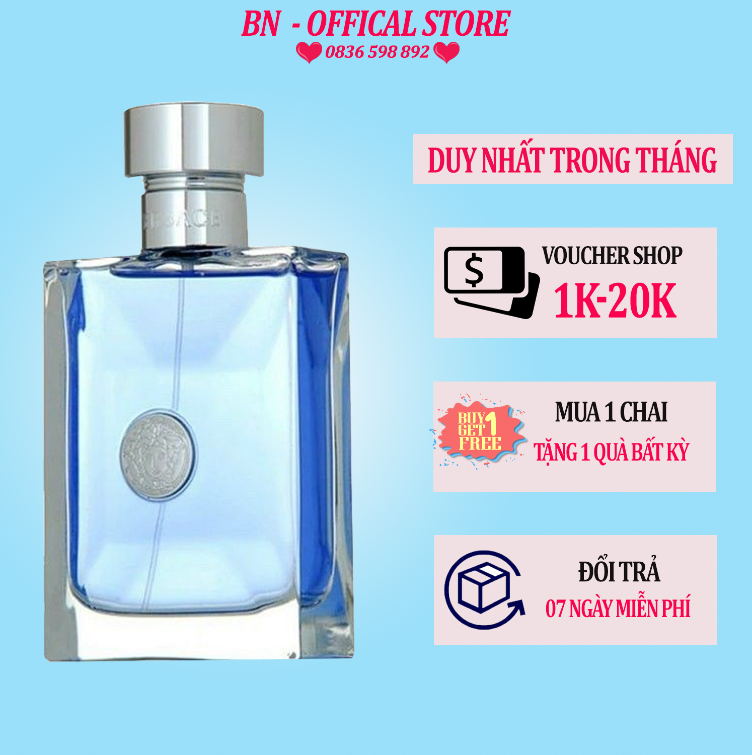 Nước Hoa Nam Versace Pour Homme 100Ml Hương Thơm Nam Tính Mạnh Mẽ