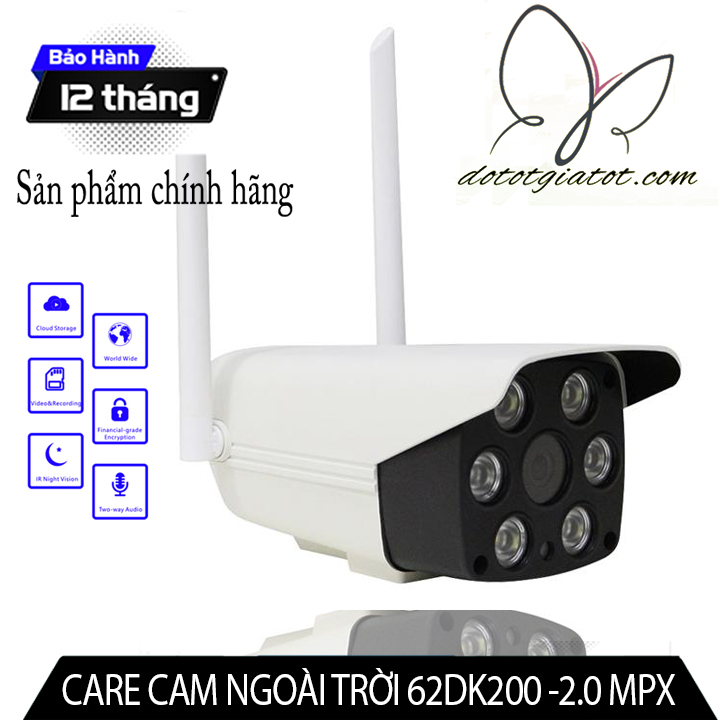 [HCM]Carecam IP Ngoài Tròi 62DK200 - Phiên Bản Nâng Cấp Camera Carecam