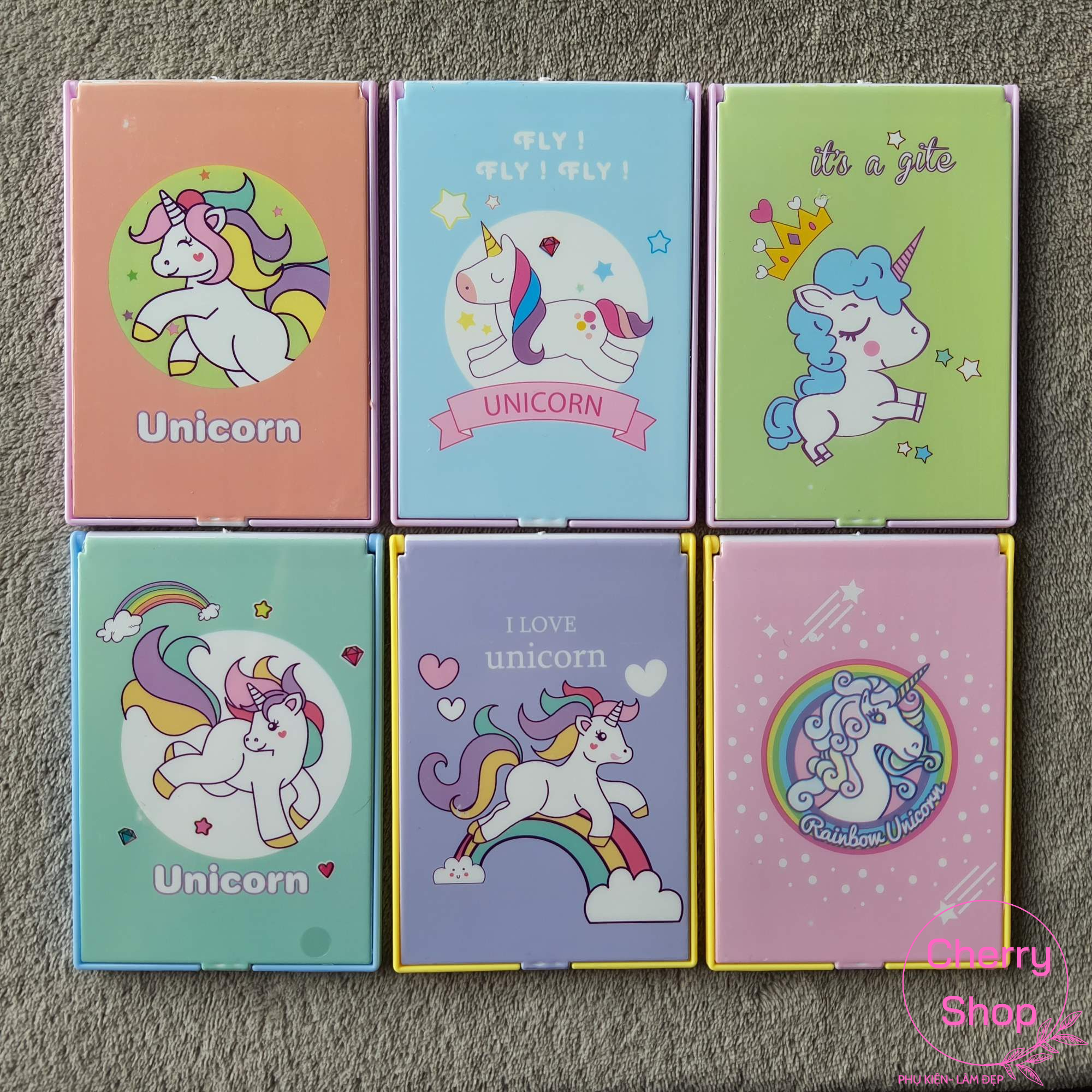 [HCM][TẶNG THUN CỘT TÓC] Bộ Gương Lược Cầm Tay Mini Dễ Thương Nhiều Mẫu Đa Dạng (Gương HCN Unicon)