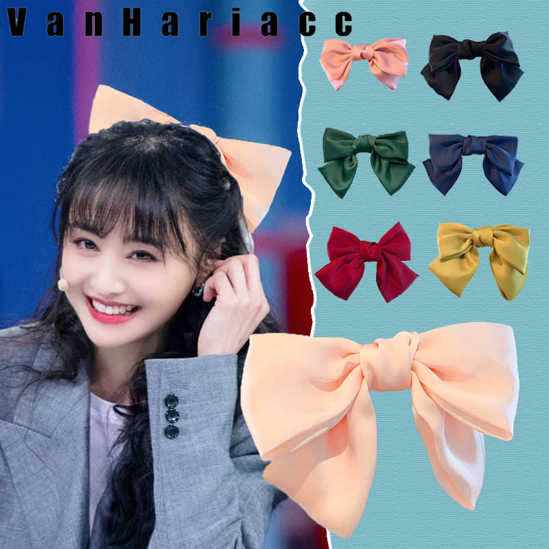 Dây cột tóc đàn hồi đính ruy băng nơ