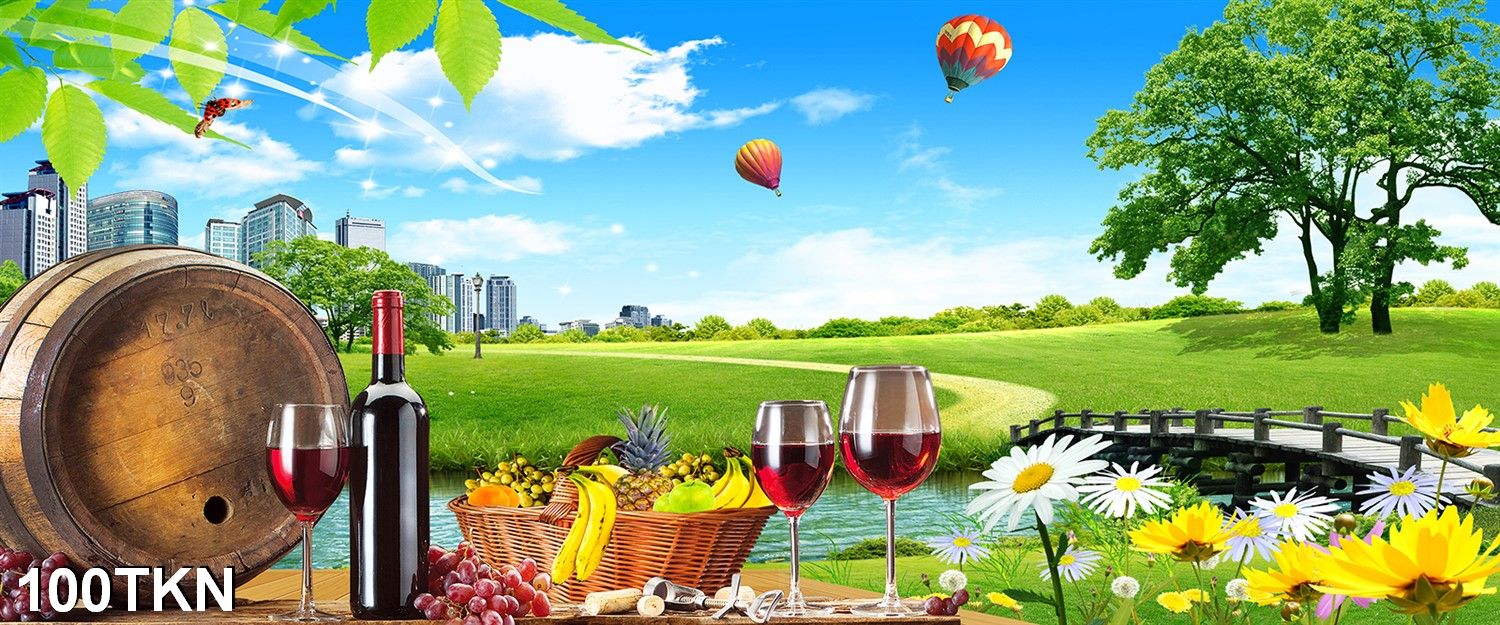 TRANH DÁN TƯỜNG 3D RAU, CỦ, QUẢ PHÒNG BẾP 100TKN - TRANH DÁN TƯỜNG PHÒNG ĂN KHỔ NGANG