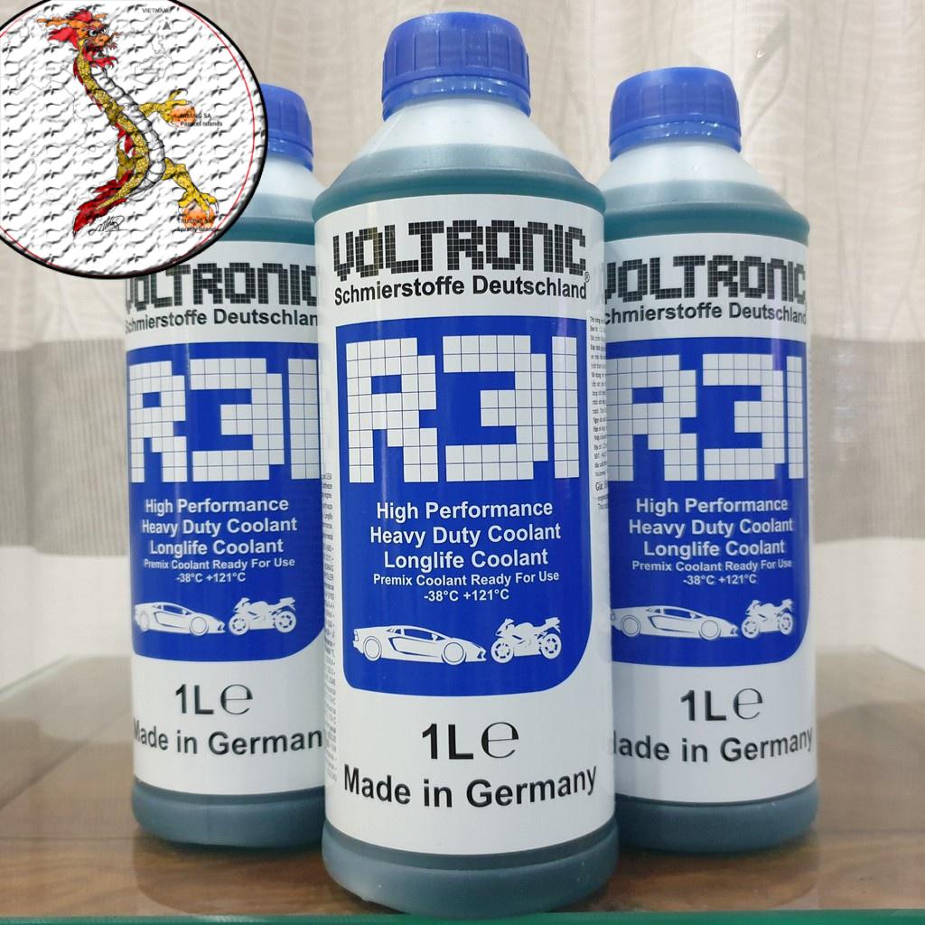 Nước làm mát voltronic r31 pha sẵn 1l, nước mát xe máy voltronic r31 chai 1l nhiệt độ sôi 121 độ