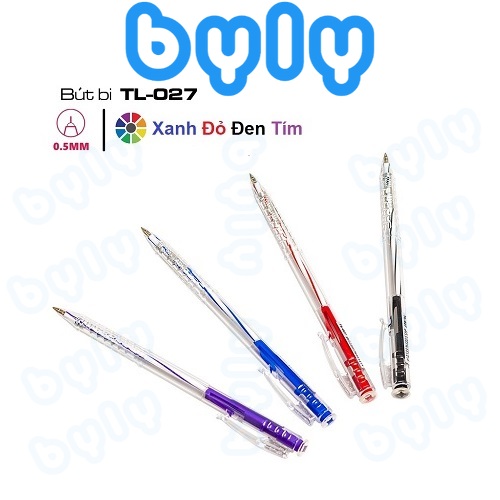 Bút bi bấm ngòi nhỏ 0.5mm thiên long tl-027 - byly store giao hoả tốc