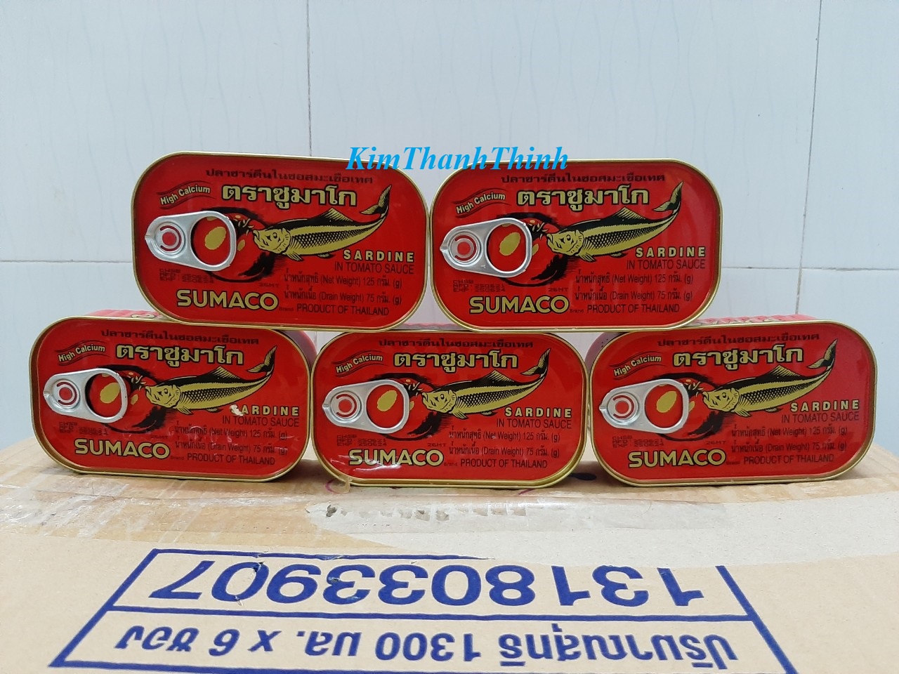 1 combo 5 hộp cá mòi sốt cà sumaco thái lan 125gr/hộp