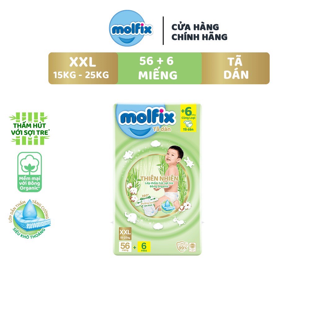 Tãbỉm quần Molfix Thiên nhiên Jumbo Size S54M48L44XL40XXL36
