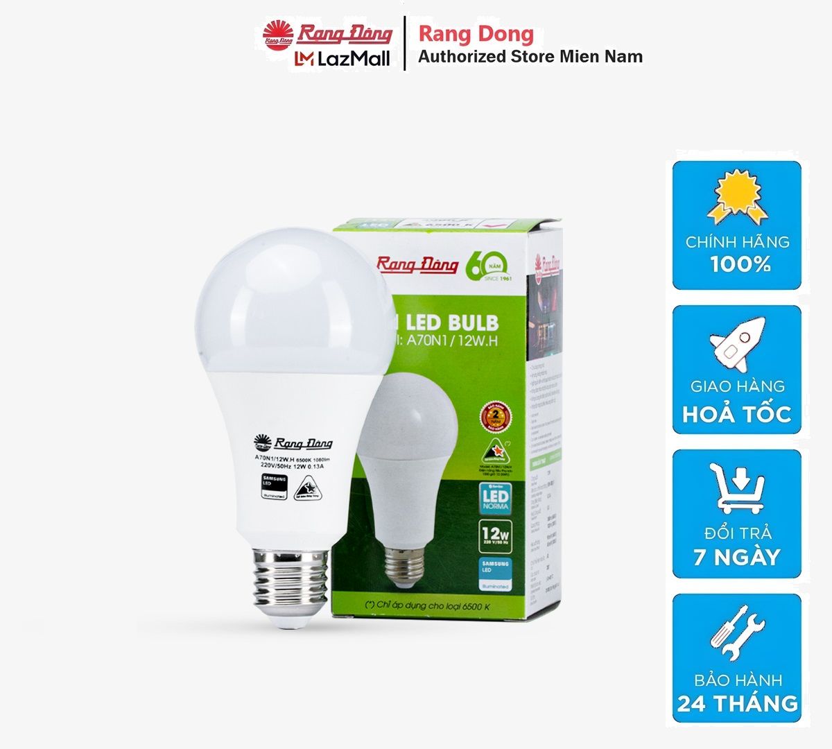 Bóng đèn LED BULB 3W,5W,7W,9W,12W,15W,20W,30W Rạng Đông - SIÊU SÁNG - TIẾT KIỆM ĐIỆN ( BẢO HÀNH 24 THÁNG )